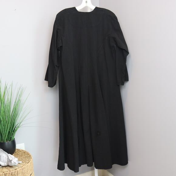 Vintage barely worn Alejandro Julian Black Button Front Dress Small Beaded Patch - Picture 2 of 8